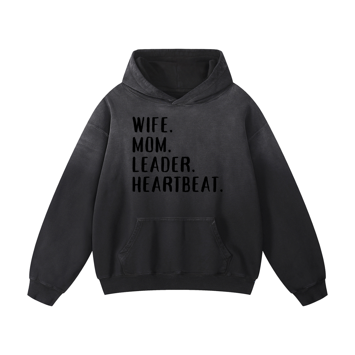 WIFE. MOM. LEADER. HEARTBEAT. Oversized Hoodie