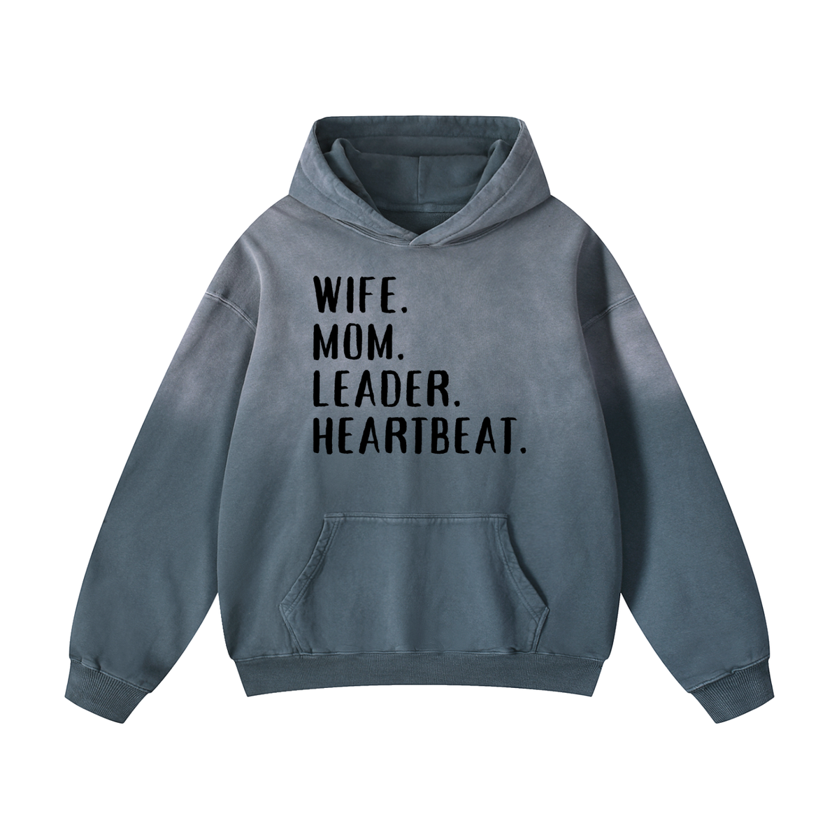 WIFE. MOM. LEADER. HEARTBEAT. Oversized Hoodie