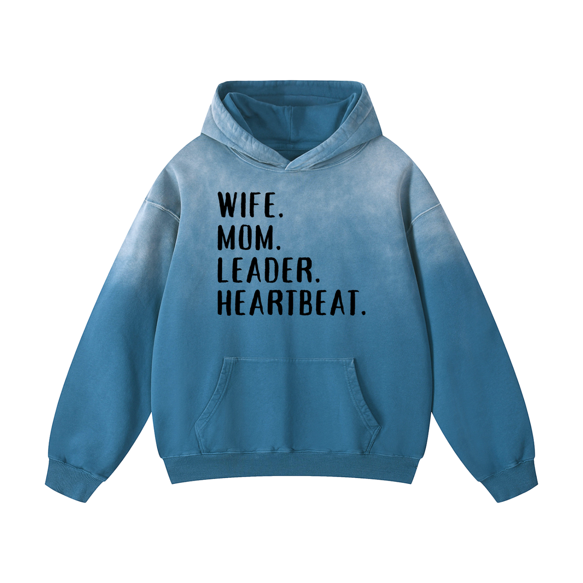 WIFE. MOM. LEADER. HEARTBEAT. Oversized Hoodie
