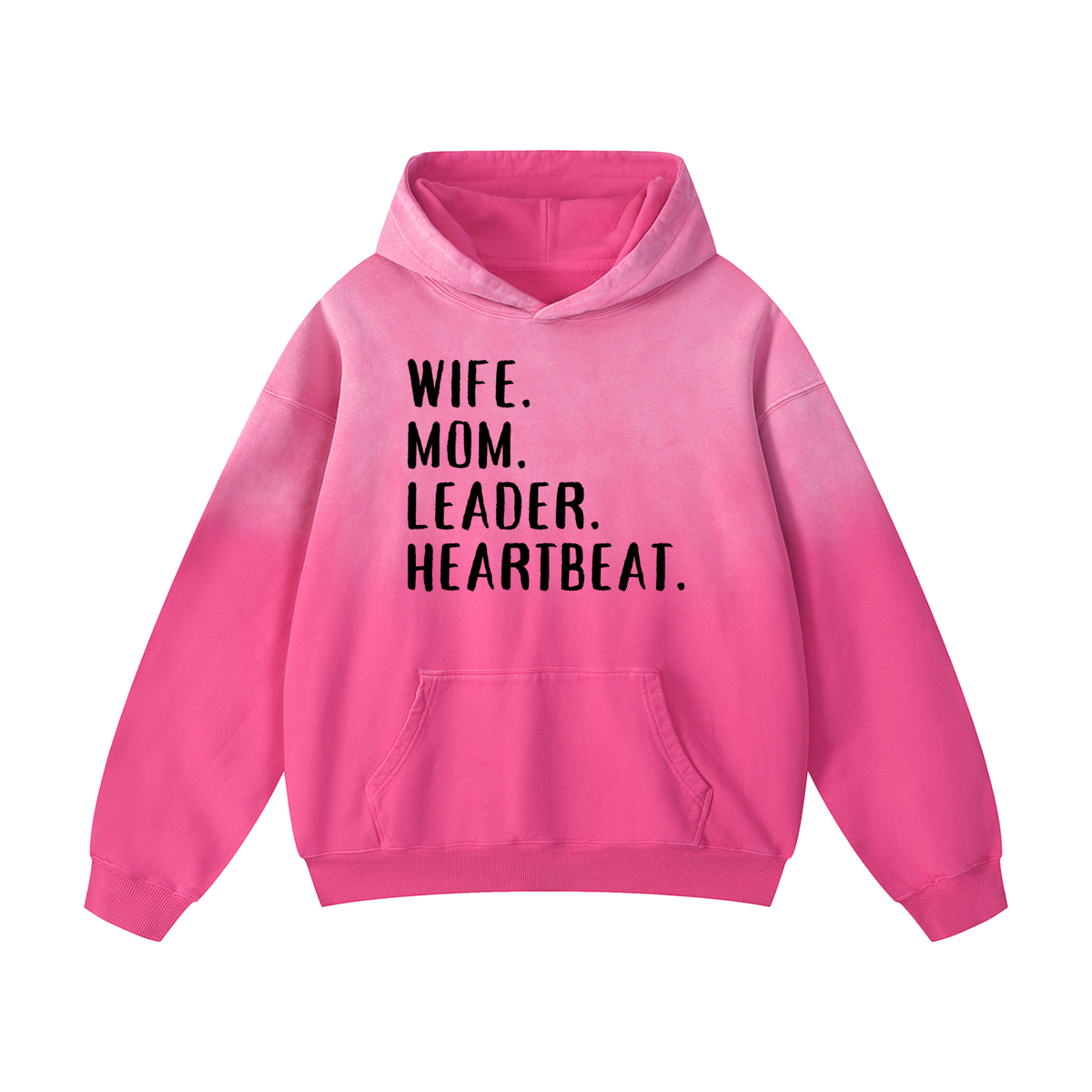 WIFE. MOM. LEADER. HEARTBEAT. Oversized Hoodie
